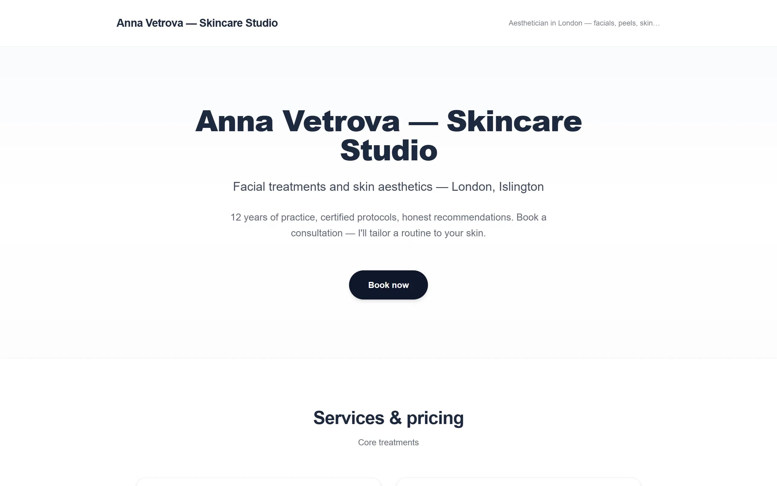 A published specialist website built with WUMU Site Builder